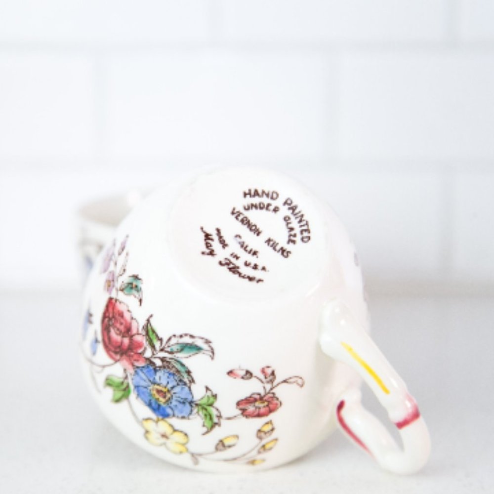 Two Hand Painted Vernon Kilns May Flower Tea Cup - Picture 4 of 4